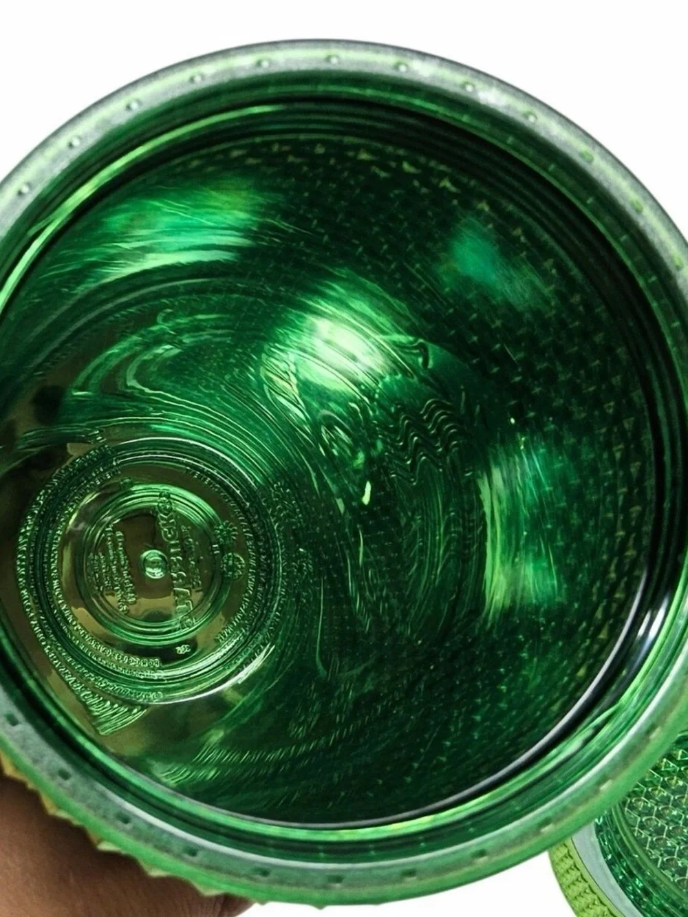 Starbucks Tumbler 24oz Lime Green Studded Metallic Grid Cold Cup 011147112